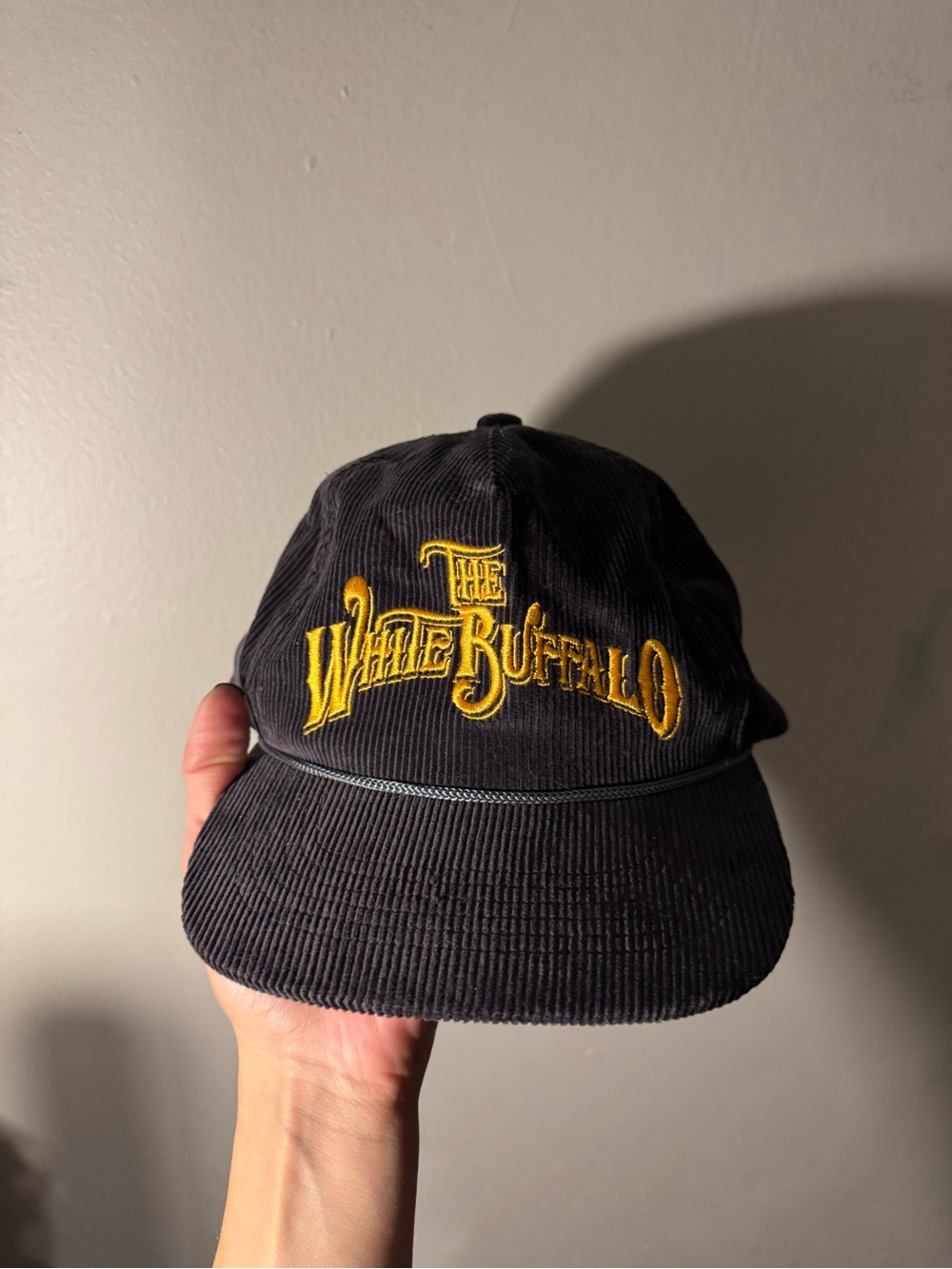 The White Buffalo adjustable grey/black Corduroy Hat